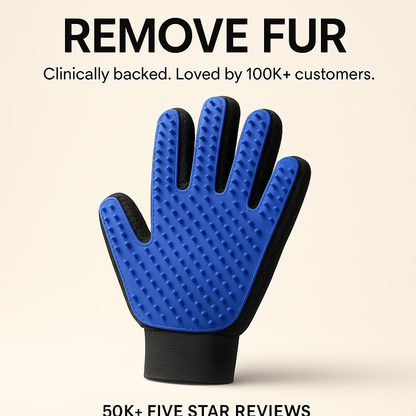 Pet Dog Grooming Brush Dog Cat Hair Remover Mitt Massage DE Shedding 1 Pair Blue Gloves for Dog - Brushes Gloves for Gentle Shedding - DE Shedding Efficient Pets Hair Remover Mittens